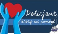 Logo konkursu - POLICJANT KTÓRY MI POMÓGŁ ( serce w dłoniach)