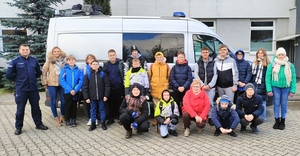 Uczniowie z wizytą w radomszczańskiej komendzie.