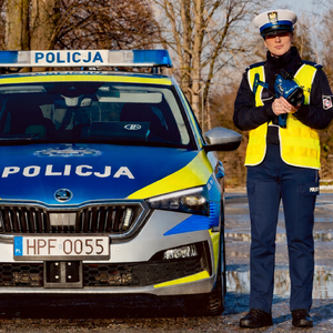 Policjantka Wydziału Ruchu Drogowego.