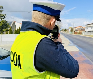 Policjant Wydziału Ruchu Drogowego.